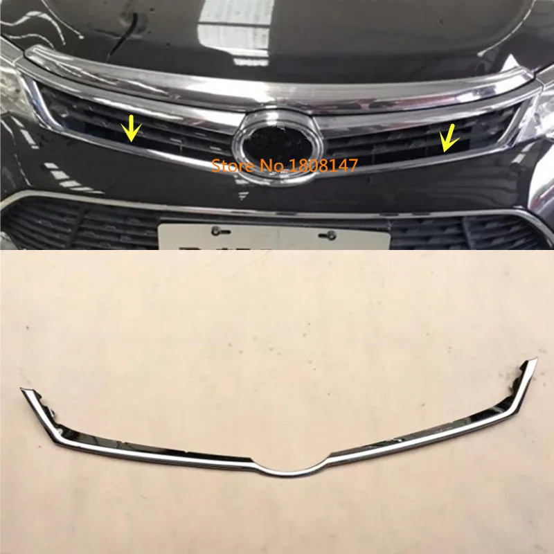 

Car Garnish ABS Chrome Front Engine Machine Grille Grill Frame Hood Stick Lid Trim Lamp Hood For Toyota Camry 2015 2016 2017