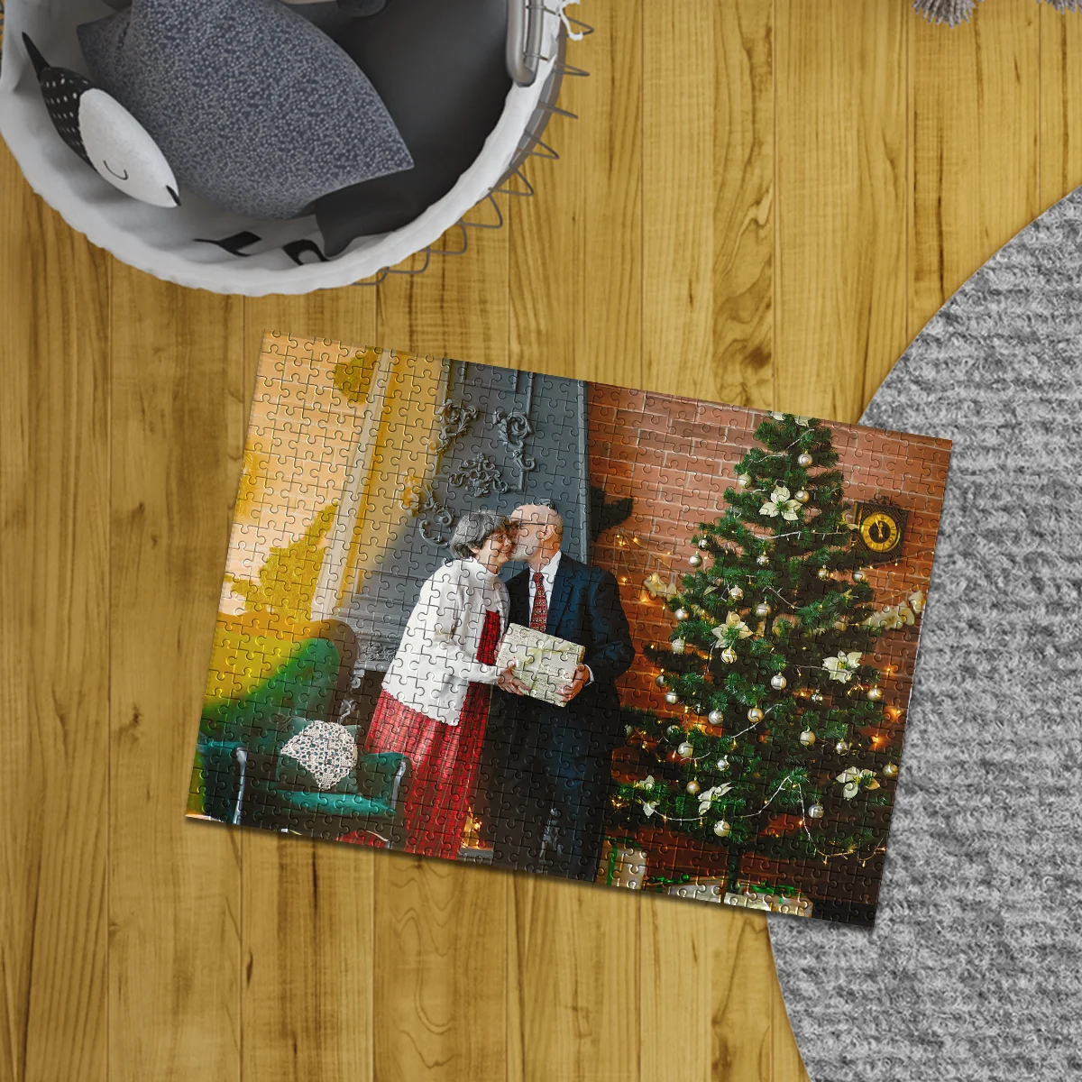 35/300/500/1000pcs Personalized Custom Photo Puzzle Couple DIY Teens Adults Wooden Box Jigsaw Toys For Friends Family Gifts Room