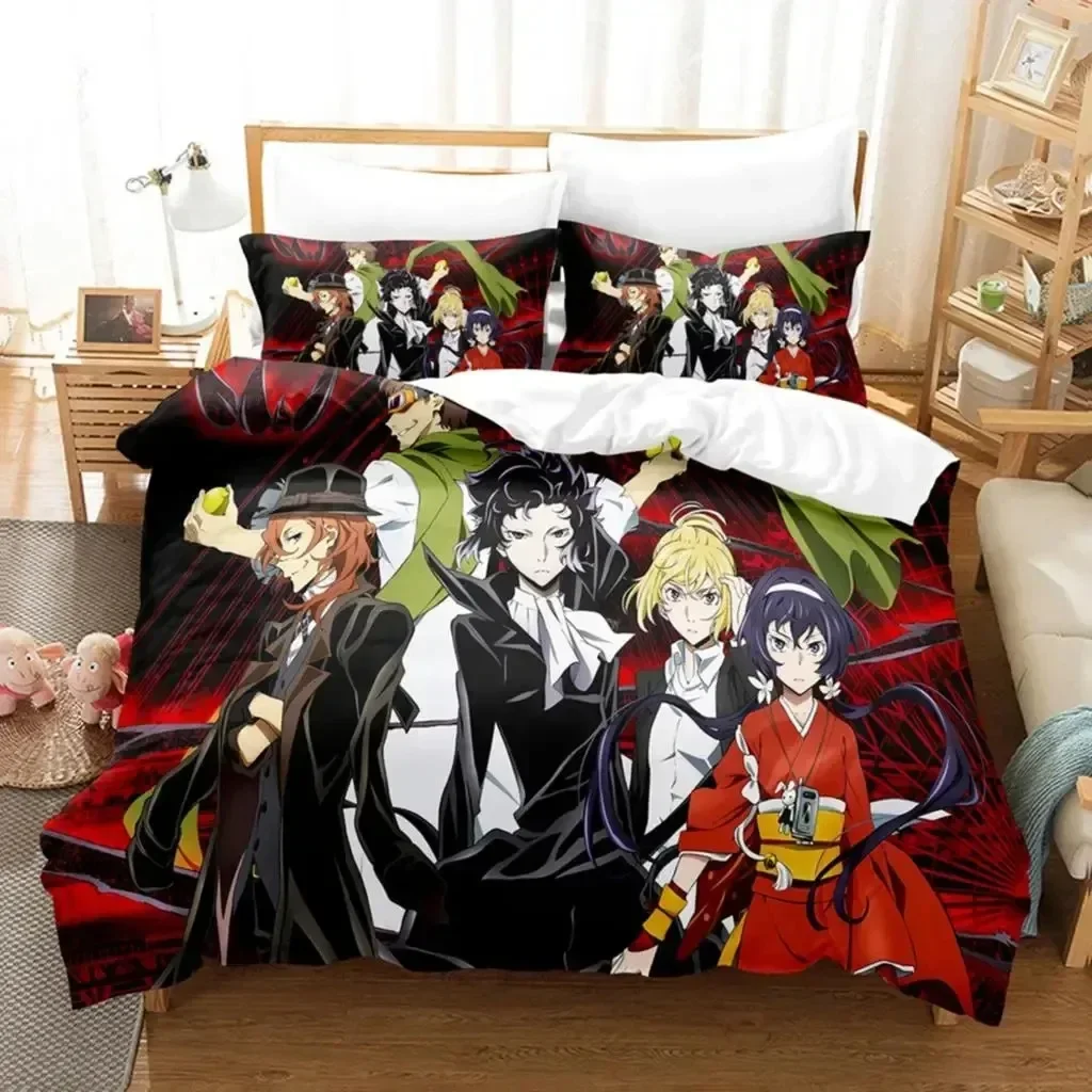 3D Print Anime Dazai Bungo Stray Dogs Bedding Set Bedroom Soft Modern Bedspreads Comefortable Kids Duvet Cover Quilt Pillowcase