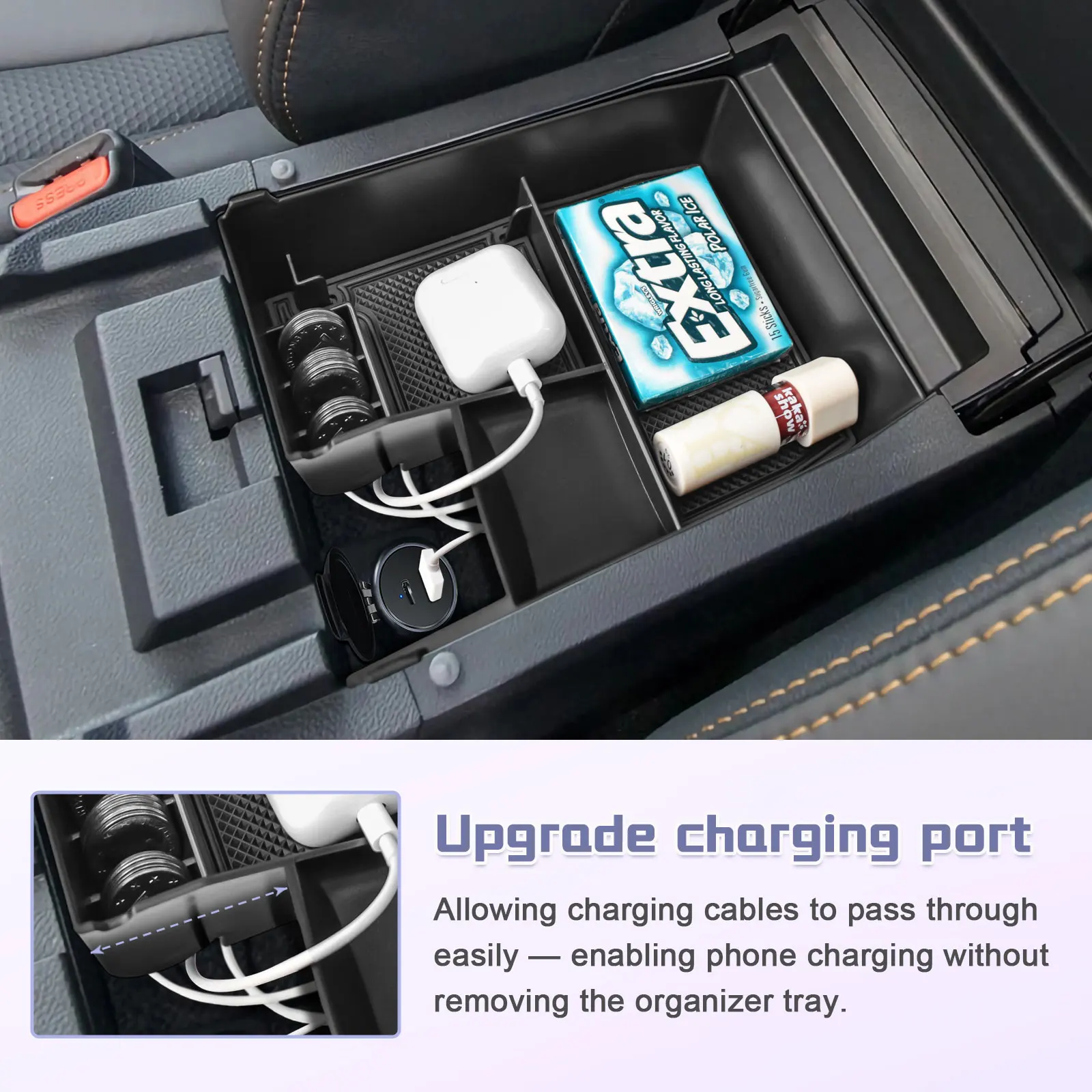 منظم وحدة التحكم المركزية لـ 2020-2024 2025 سوبارو Outback & Legacy مسند الذراع صندوق تخزين داخلي ملحقات صينية تخزين السيارة #3