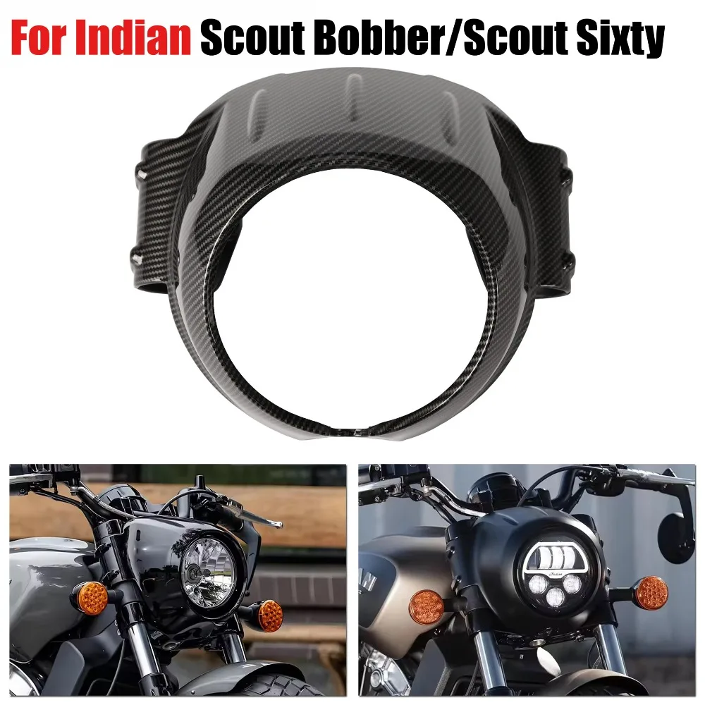 For Indian Scout 2015-2024 Scout Sixty Bobber 2016-2023 Motorcycle Headlight Fairing Cover Accessories Headlight Cowl Mask Kit
