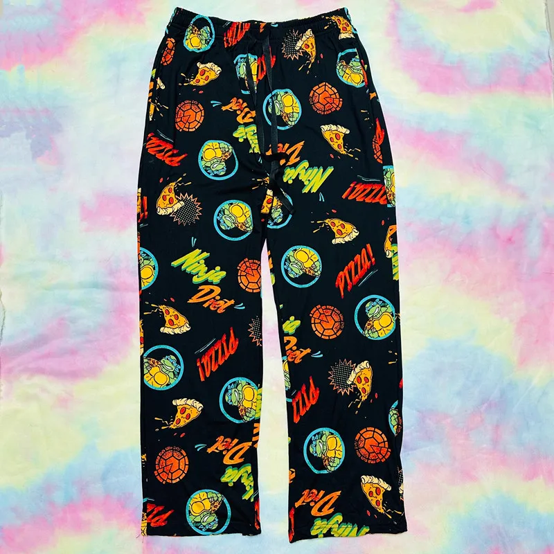 Pajamas Pants For Men Cartoon Trousers Fallow Can Outside Middle Waist Sleepwear Men's Lounge Sleeping Bottoms