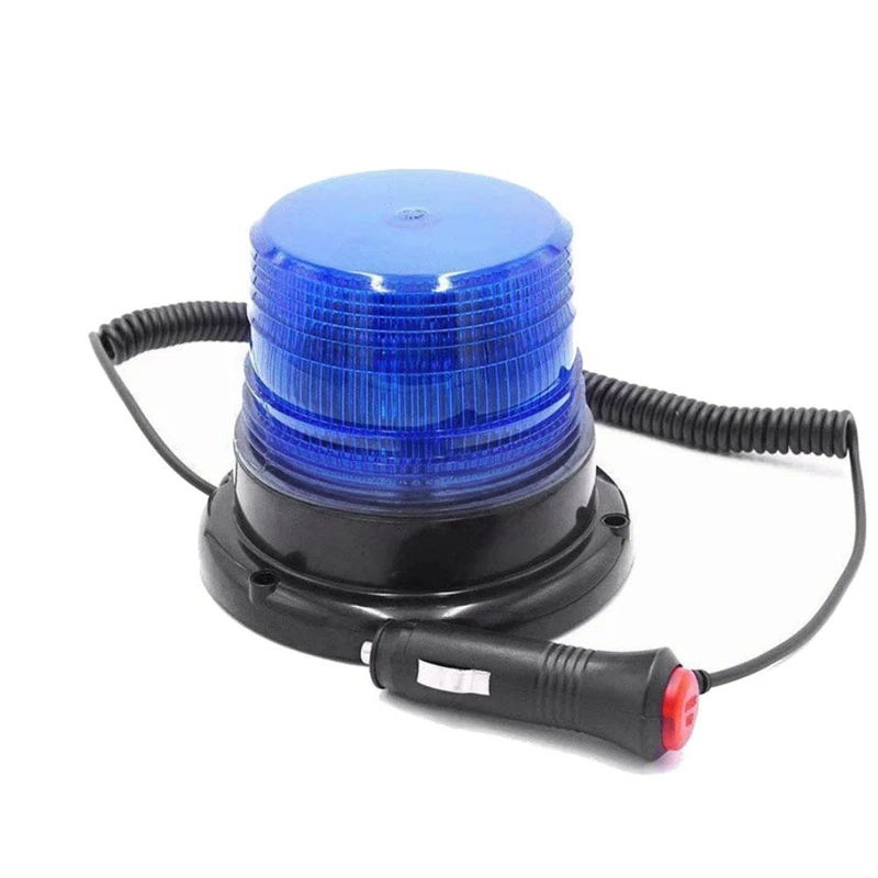 12V LED Strobe Light Blue Warning Lights Super Bright Emergency Warning Flash Beacon Light for Car Truck Bus Forklift