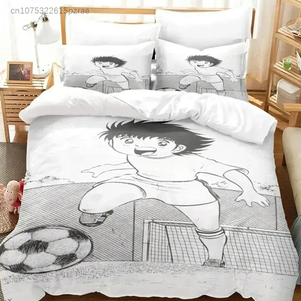 Captain Tsubasa Cartoon Bedding Sets Exquisite Bed Supplies Set Duvet Cover Bed Comforter Set Bedding Set Luxury Birthday Gift
