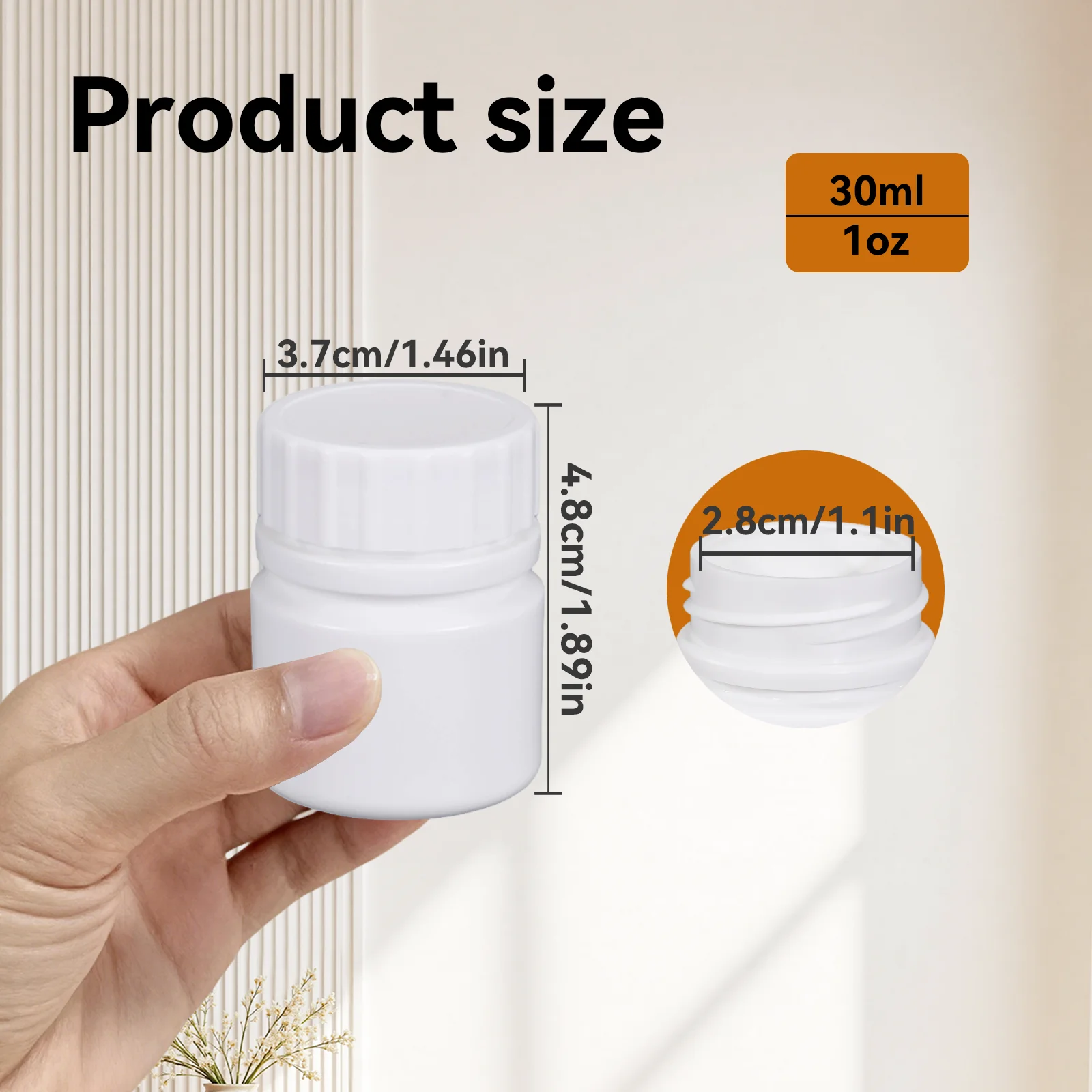 Food Grade Empty Medicine Bottle with Lid High Quality Round plastic container for Capsule Pill Tablets Sample Bottles