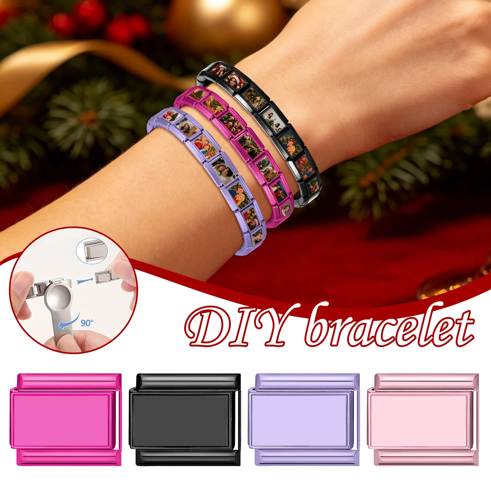 New Colorful Module Stainless Steel Bracelet Italian Charms DIY personalized photo frame creation splicing Multi-Style bracelets