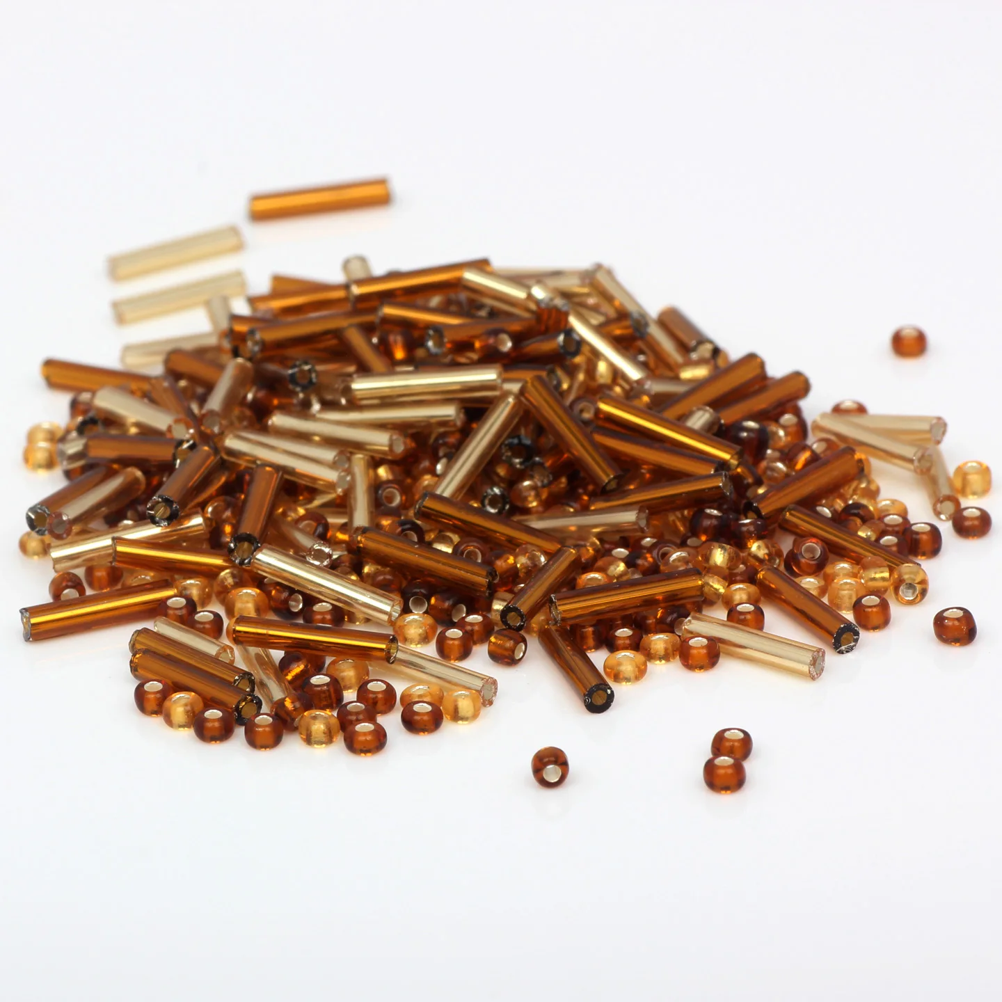 OlingArt Glass Seed Beads Mixed Color 400pcs Silver Color Lined Bugle Bead 9x1.8mm Tube  DIY Bracelet Jewelry Making