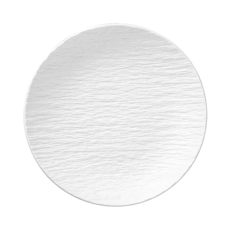 Japanese-style Ceramic Salad Plates, Round White Tableware, Soup Vegetable High-end Restaurant Large Plates Chicken Deep Plates
