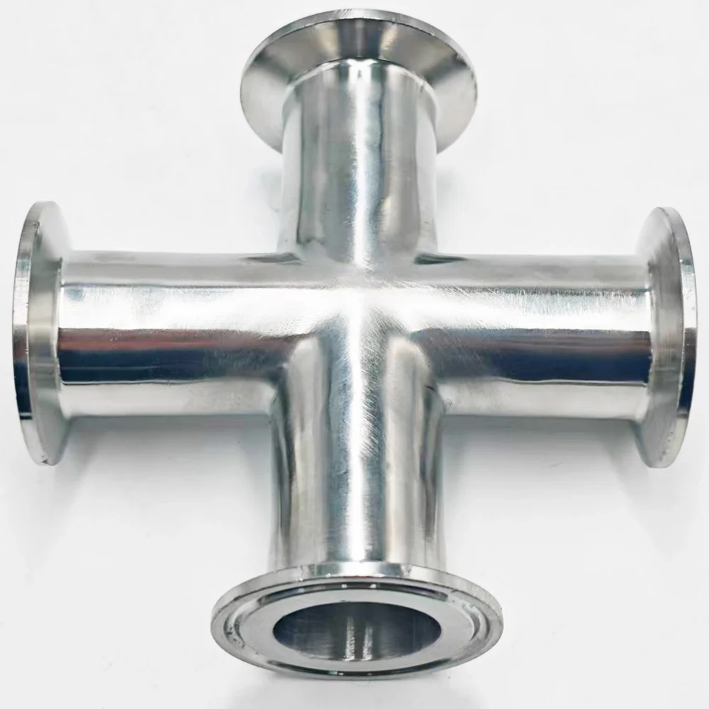 

Зажим Φ76Φ89 мм OD91/106 мм Санитарный четырехходовой конный диаметр Быстро открывающийся крестообразный патрон из нержавеющей стали 304, четырехходовая труба