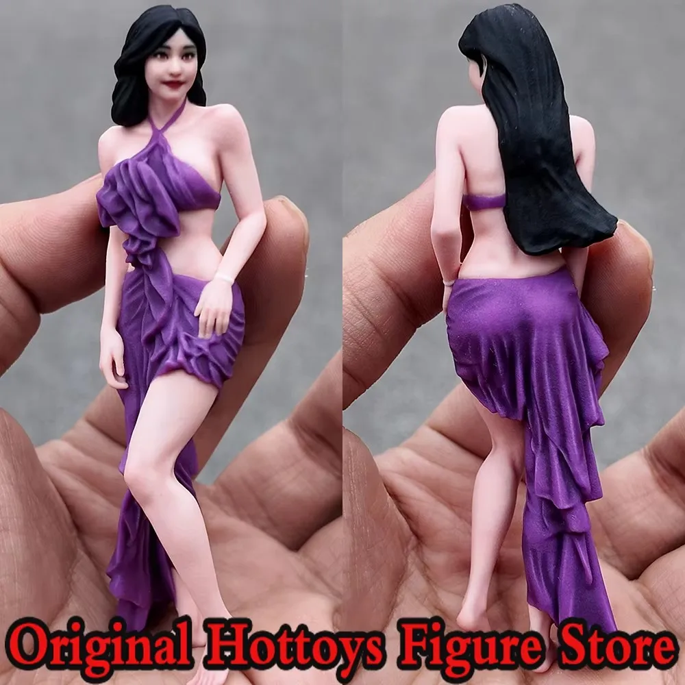 

In Stock 1/16 Scale Female Soldier Purple Dress Beauty Mini Sculpture Full Set About 10.5cm Action Figure Model Collection