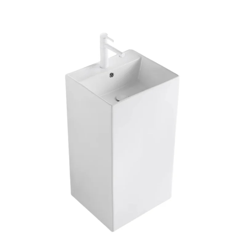 

Square ceramic column basin, integrated floor type, hotel bathroom balcony household small apartment