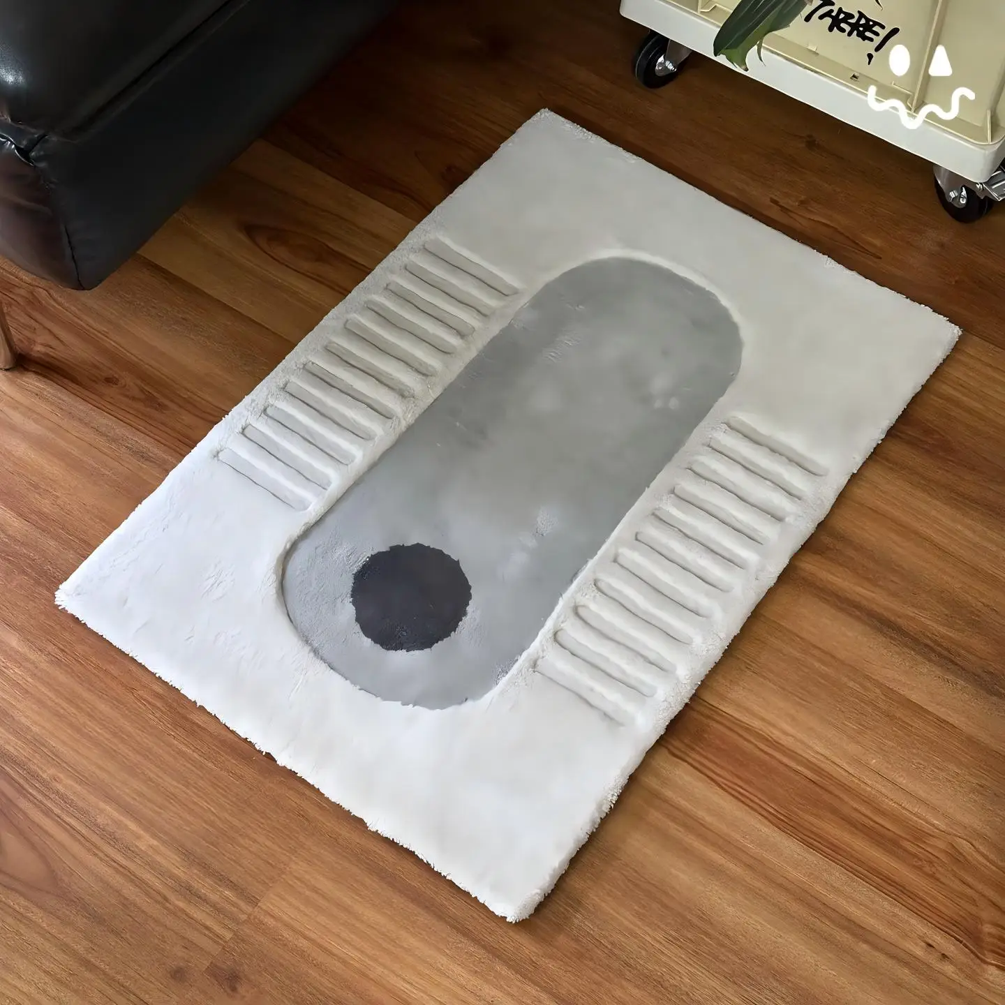 VIKAMA Creative Fun Squat Toilet Carpet Abstract Trendy Bedroom Bedside Bathroom Doorway Carpet Home Decoration