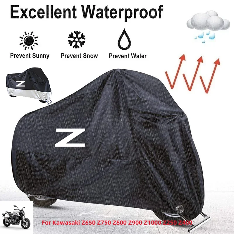 

For Kawasaki Z650 Z750 Z800 Z900 Z1000 Z250 Z400 Motorcycle Cover Outdoor Uv Protector Dustproof Rain Covers