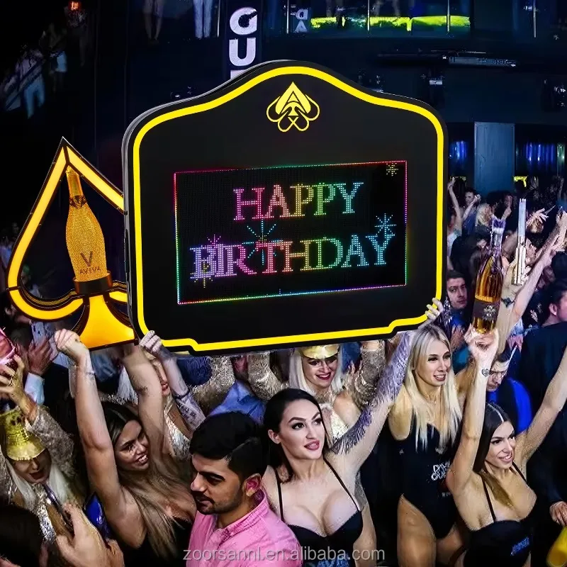 Customized Logo Marquee Board Vip Bottle Service Sign Digital  Presenter Led Letter Marquee Message Board For Bar Nightclub