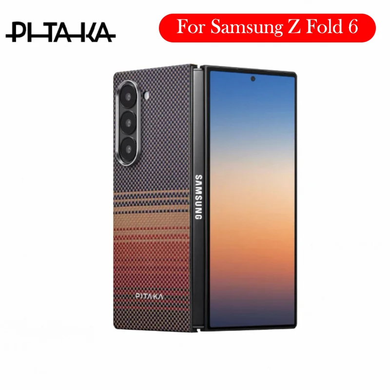 

PITAKA Case For SAMSUNG Z Fold 6 Kevlar Carbon Fiber Wireless Charging Back Cover Shell