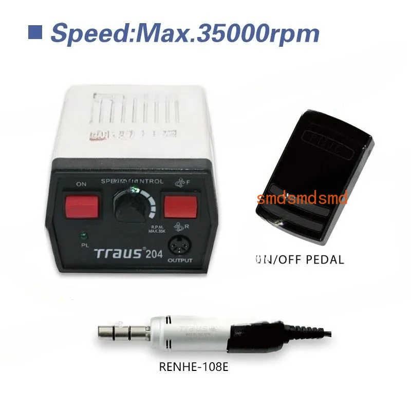 204 Strong Brush Micromotor 108E Dental Lab Handpiece 35KRPM Jewelry Electric Hand Graver Micro Motor
