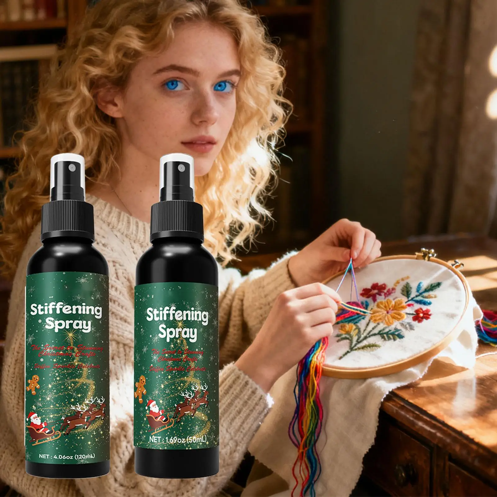 Quick Stiffening Fabric Spray 120ml 50ml Fast Drying Felt Clothes Leather Repair Craft Crochet Anti Fray Laundry Dyeing Aid