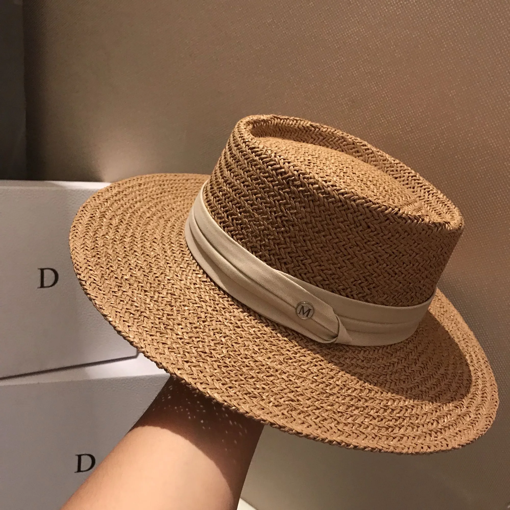 Summer Fashion Straw Sunshade Straw Hat Outdoor Vacation Concave Shape Big Eaf Sunscreen Gift Hat New Panama Jazz Hat