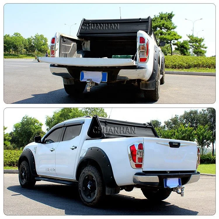 Soft Tri-Fold 4x4 Roller Shutter Bed Cover for NP300 Dmax Tacoma Hilux Pickup Navara Tundra Roll-Up Operation Waterproof