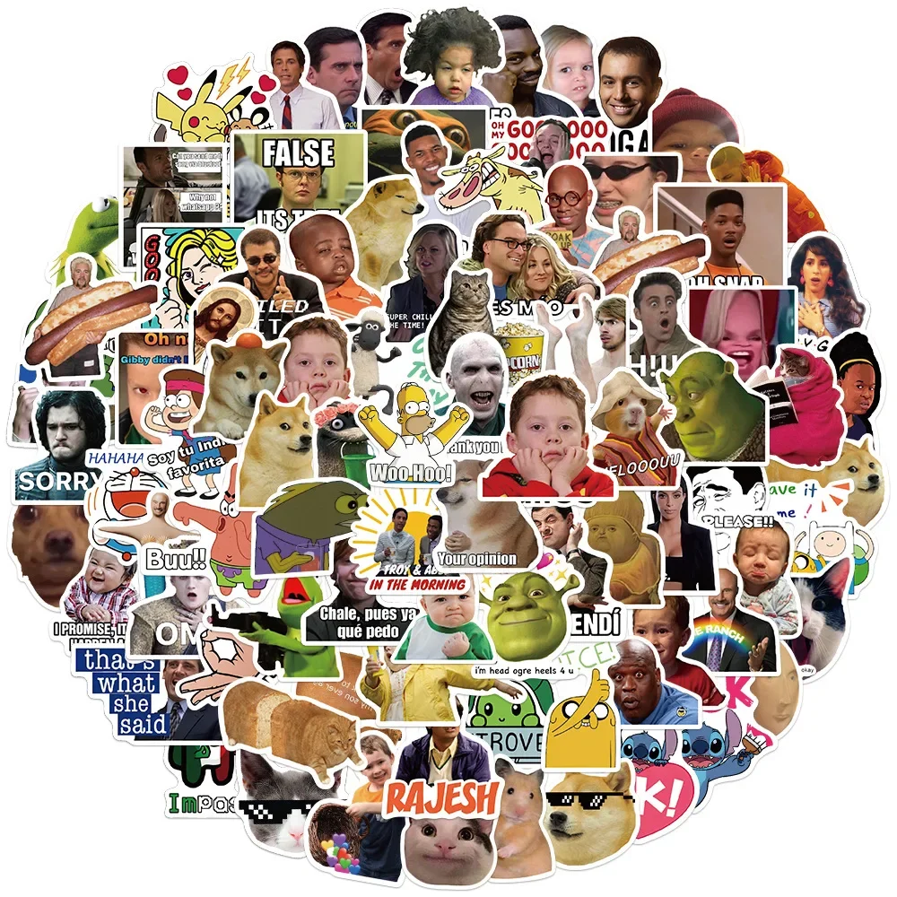 50/100 قطعة مضحك ميمي الكتابة على الجدران ملصقات الفينيل مقاوم للماء لأجهزة الكمبيوتر المحمول جراب هاتف دفتر زجاجة ماء لعبة ديكور ذاتي الصنع ملصق اللعب