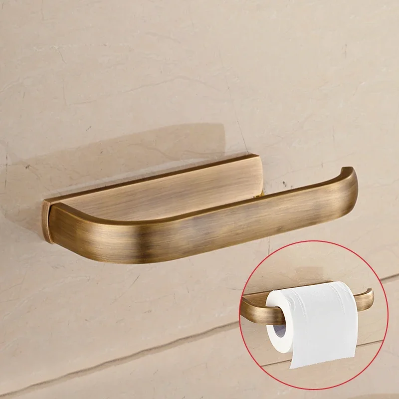 

MADICA 21*10.5*4cm Paper Holders For Shower Room WC Rolhouder Vintage Brass Toilet Paper Holder Metal Nail Toilet Roll Holder