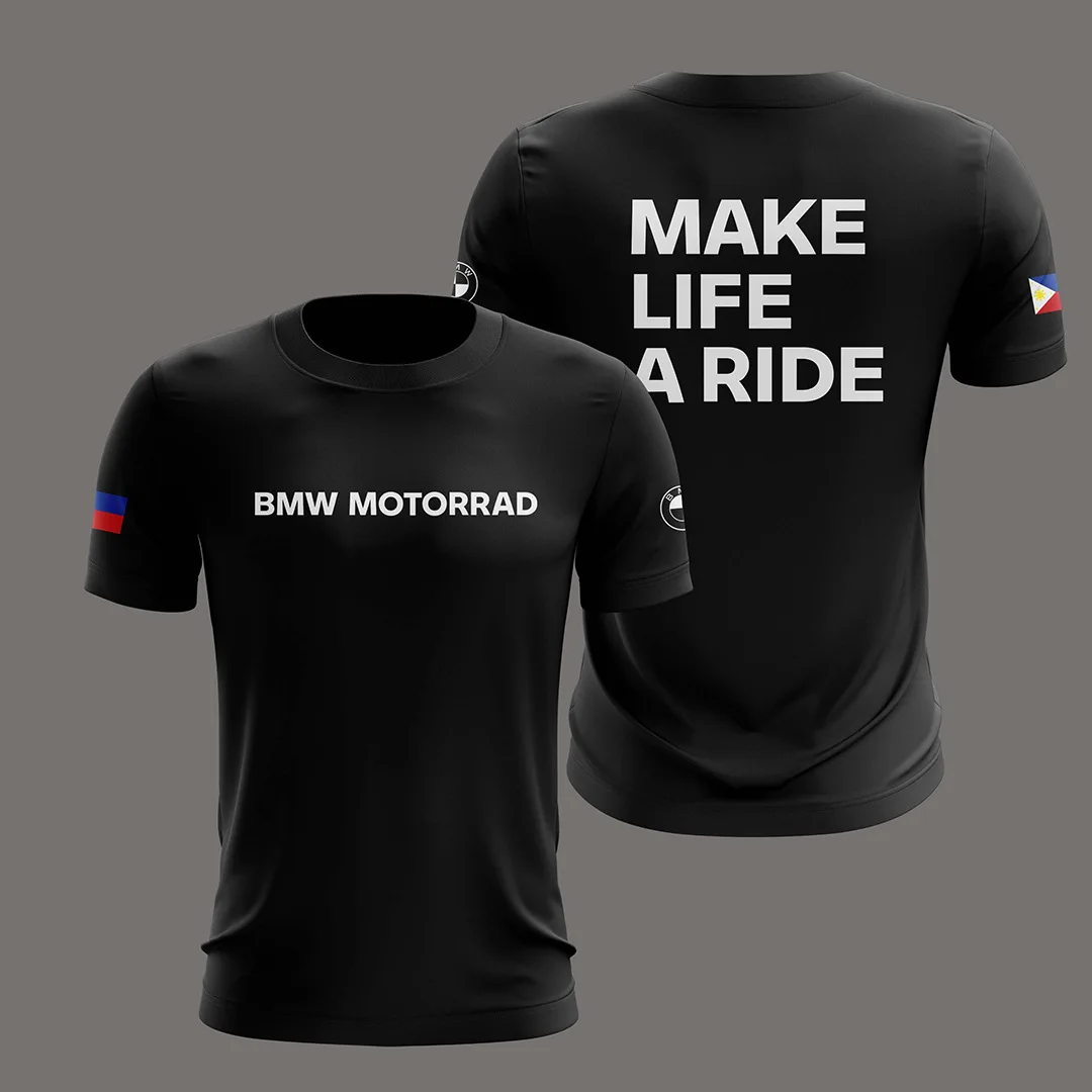 BMW equipe de corrida de motocicleta camiseta masculina verão manga curta das mulheres dos homens camisetas 2025 novos esportes unisex roupas de grandes dimensões topos