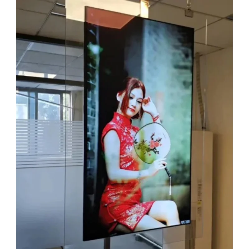 Machine de Publicité Transparente Double Face, Écran Tactile OLED de 55 Pouces