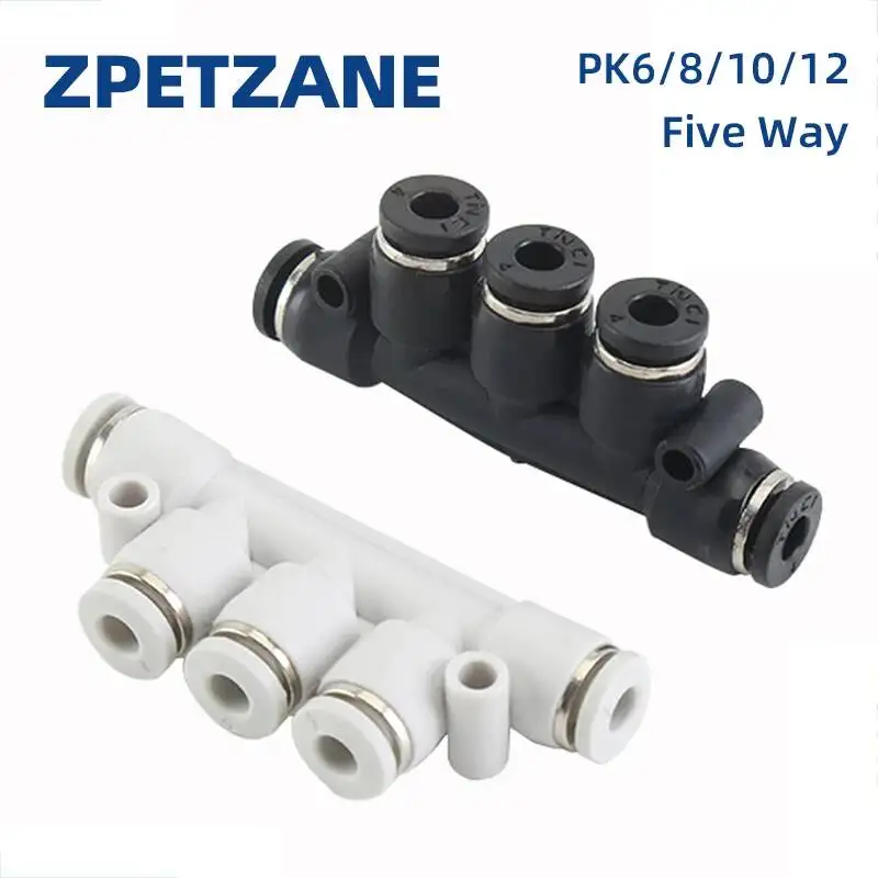 

Пневматические фитинги серии PK Газовая труба Быстроразъемный пятиходовой разъем Черно-белый быстрый PK6/8/10/12 мм