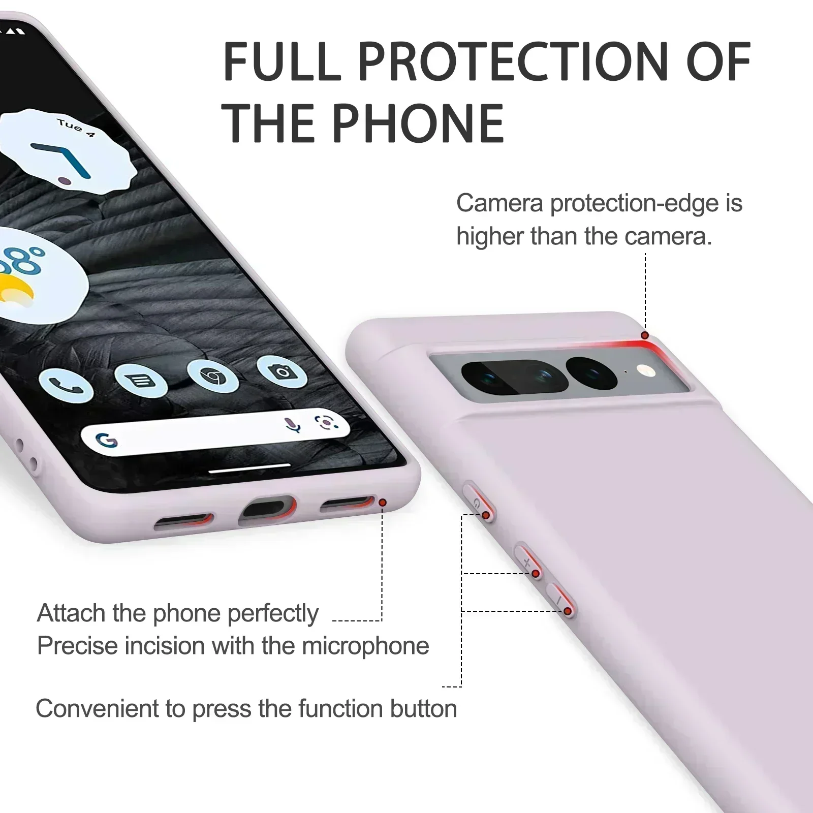 Fashion Liquid Silicone Phone Case For Google Pixel 7/7 Pro Cases For Google Pixel 7/7Pro Shockproof Soft Back Cover Accessories