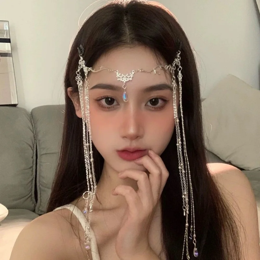 

Handmade Sweet Wedding Headpiece Crystal Bridal Head Chain Tiara Hair Jewelry for Women Rhinestone Forehead Headband Accessories