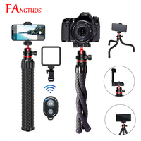 FANGTUOSI Flexible Octopus Tripod for Phone Camera DSLR 2 in1 Design Tripod With Phone Holder Selfie Stick Tripod 1/4'' Screw