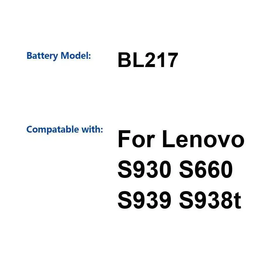 

3000 мАч надежный аккумулятор для мобильного телефона Lenovo S930 S660 S939 S938t BL217