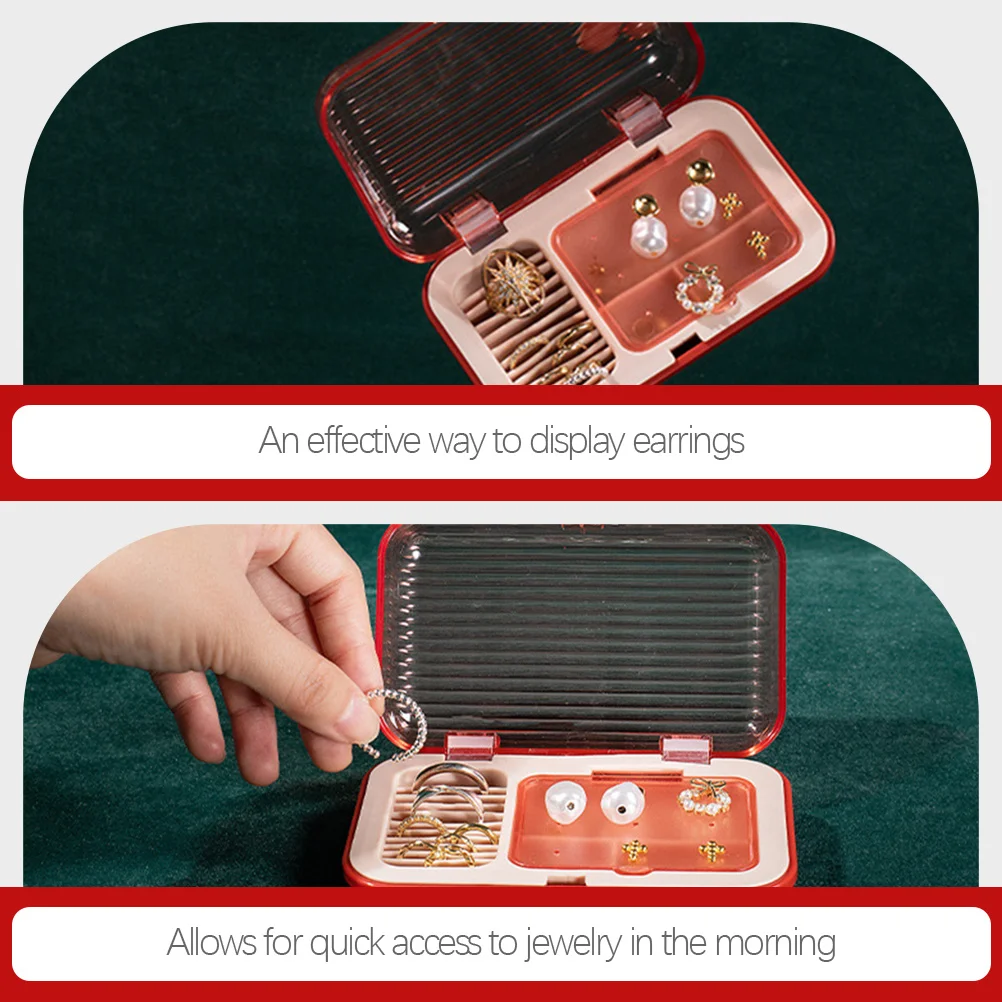 

Mini Jewelry Case Travel Jewelry Box Compact Ring Case Organizer Small Treasure Box Necklace Holder Earrings Display