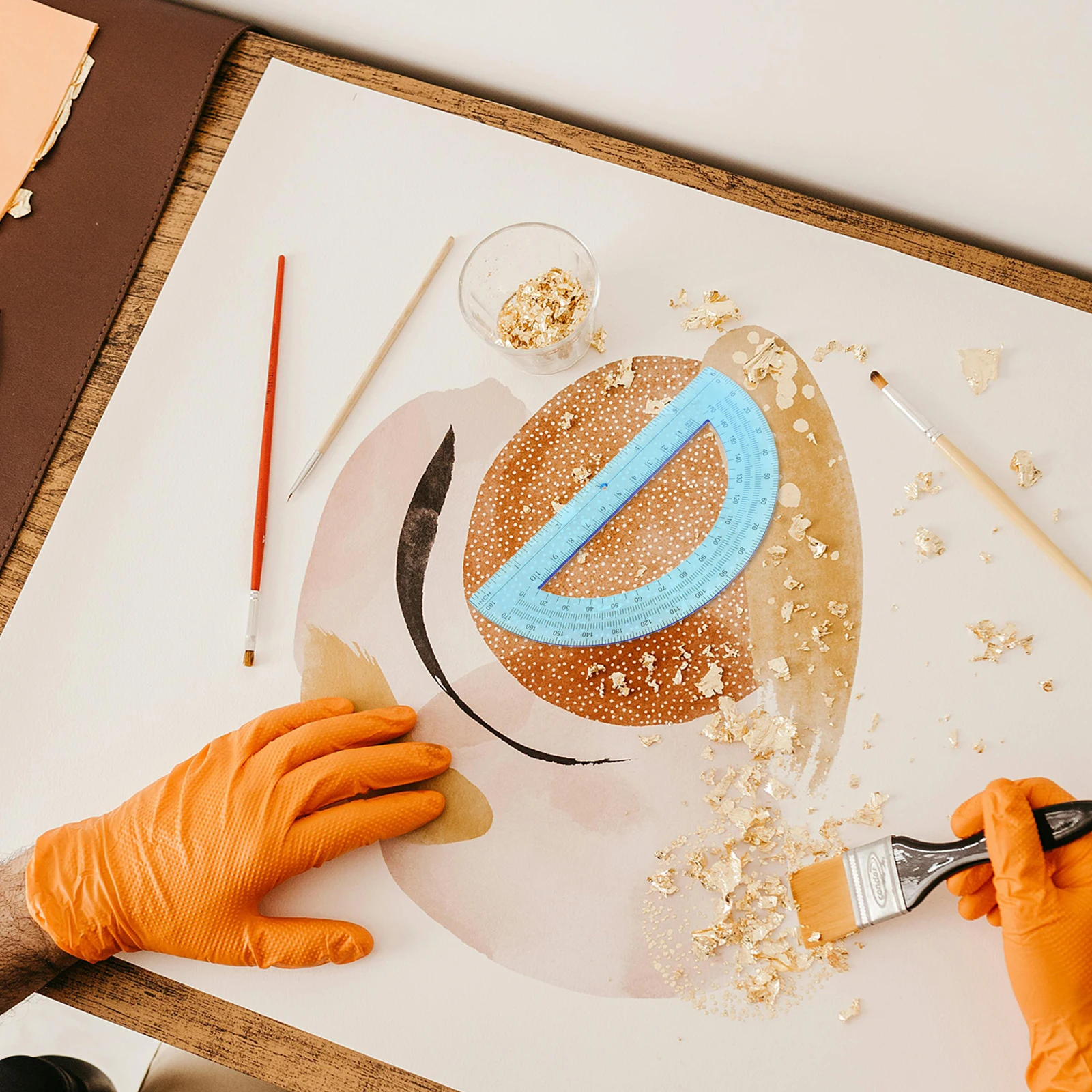 12 قطعة منقلات الرياضيات نصف دائرية من البلاستيك 180 درجة منقلة شفافة للطلاب اللوازم المدرسية زاوية الهندسة