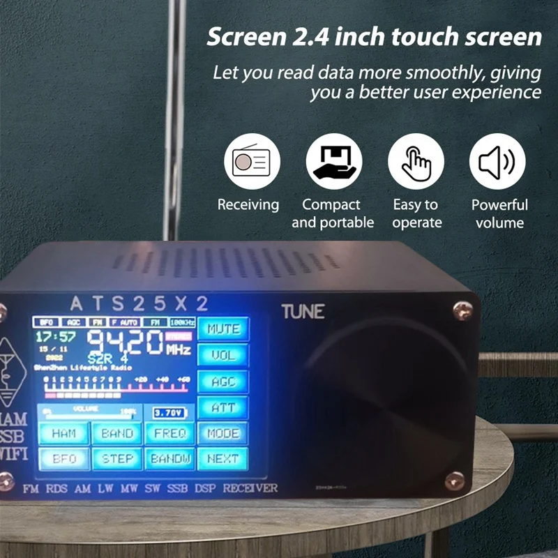 ATS-25X2 FM RDS APP Network WIFI Radio 2.4 Inch Touch Screen 108Mhz Full-Band Radio With Spectrum Scanning DSP Receiver