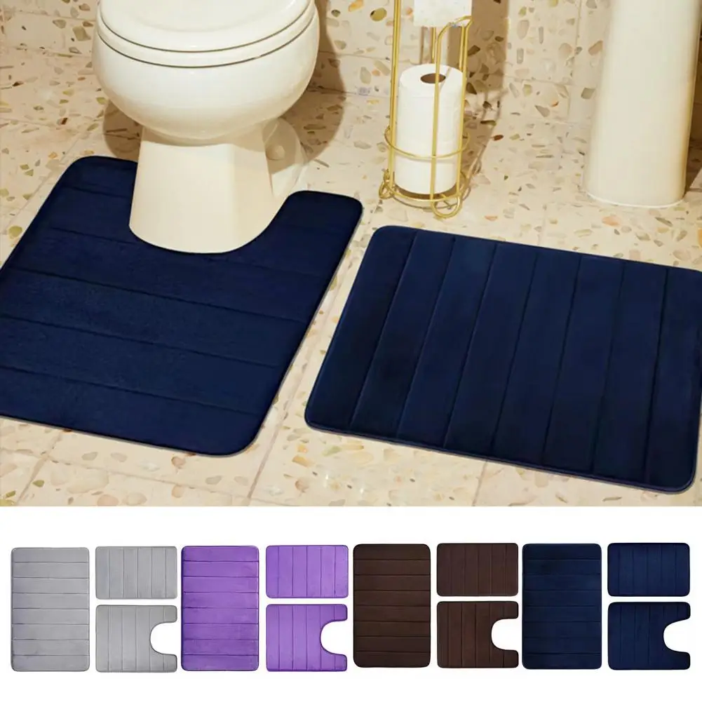 3 Pieces Bath Mat Set Bathroom Rug Water Absorption Non-Slip Machine Quick Dry Toilet Mat Shower Carpet Платье Для Ванны 목욕 매트