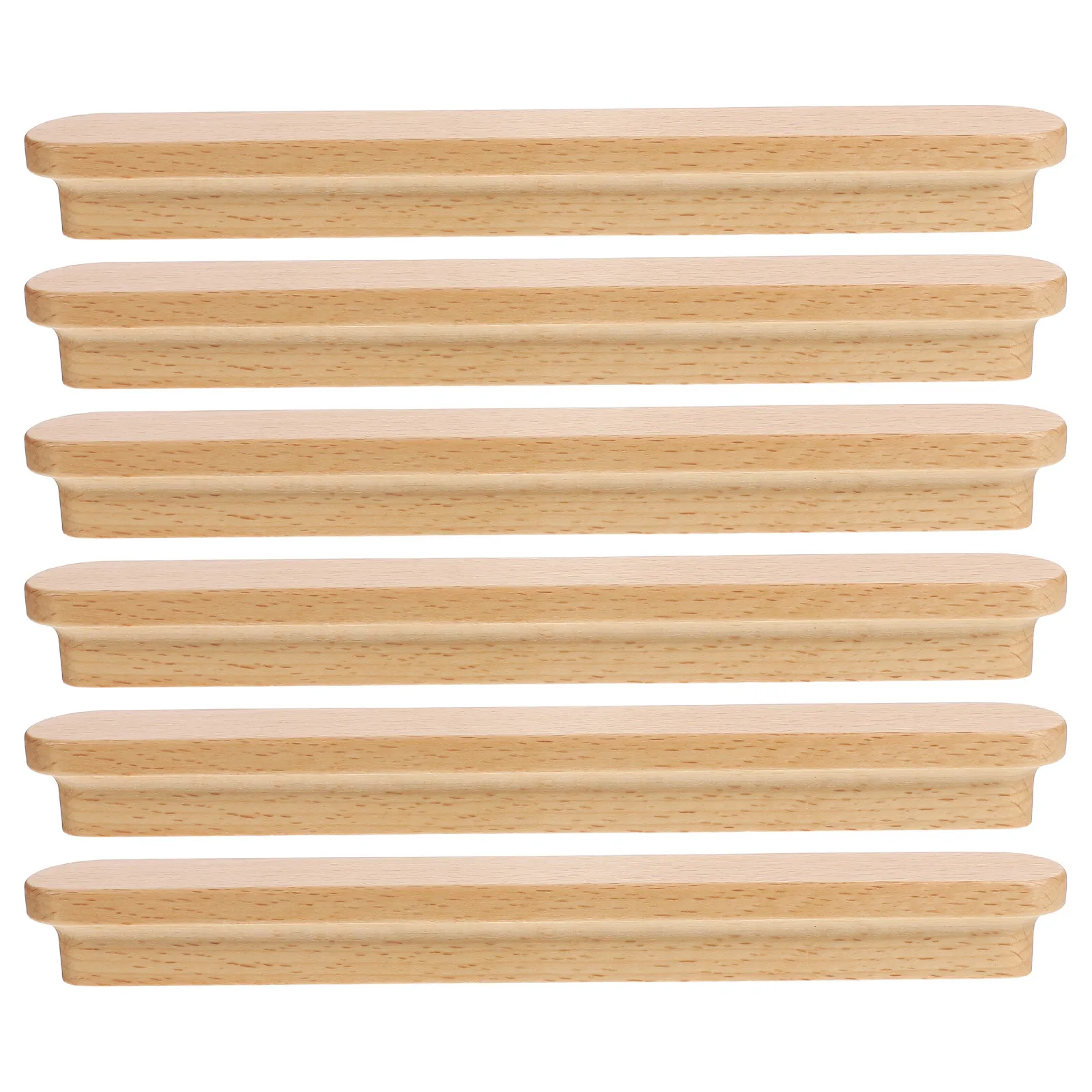 6Pcs Solid Wood Cabinet Handles Stylish Rustic Vintage Drawer Pulls for Kitchen Dresser Bedroom Living Room Furniture Hardware