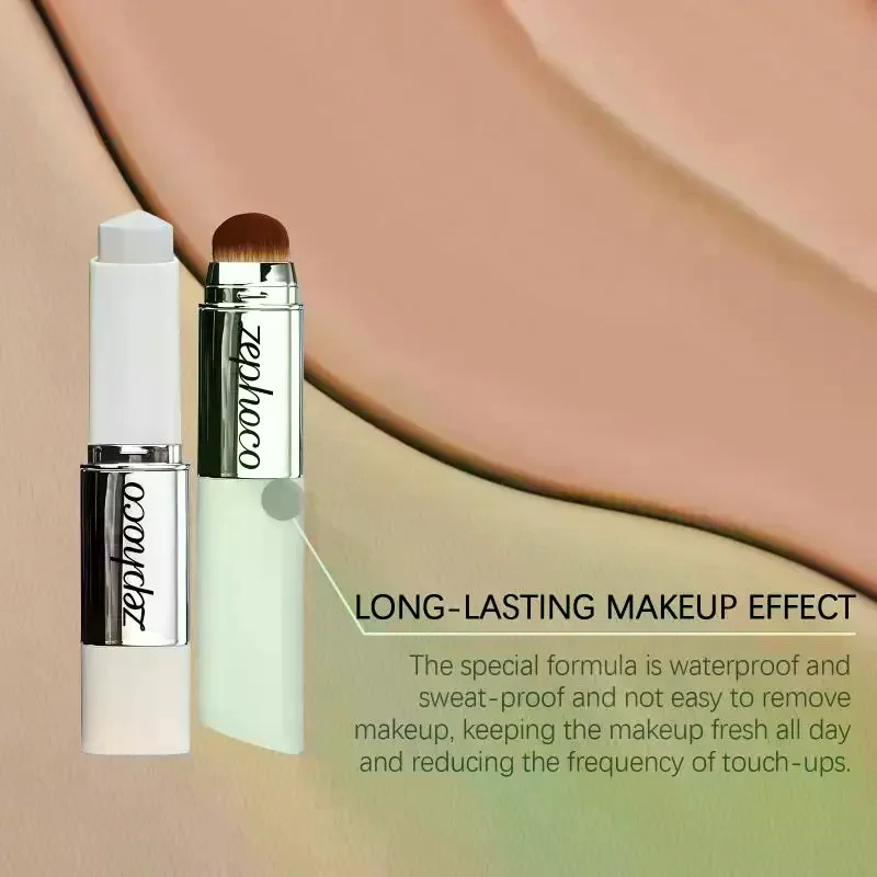 2-in-1 Color-Changing Foundation Stick Liquid Lightweight Moisturizing Brightening Foundation Color Changing for All Skin Types