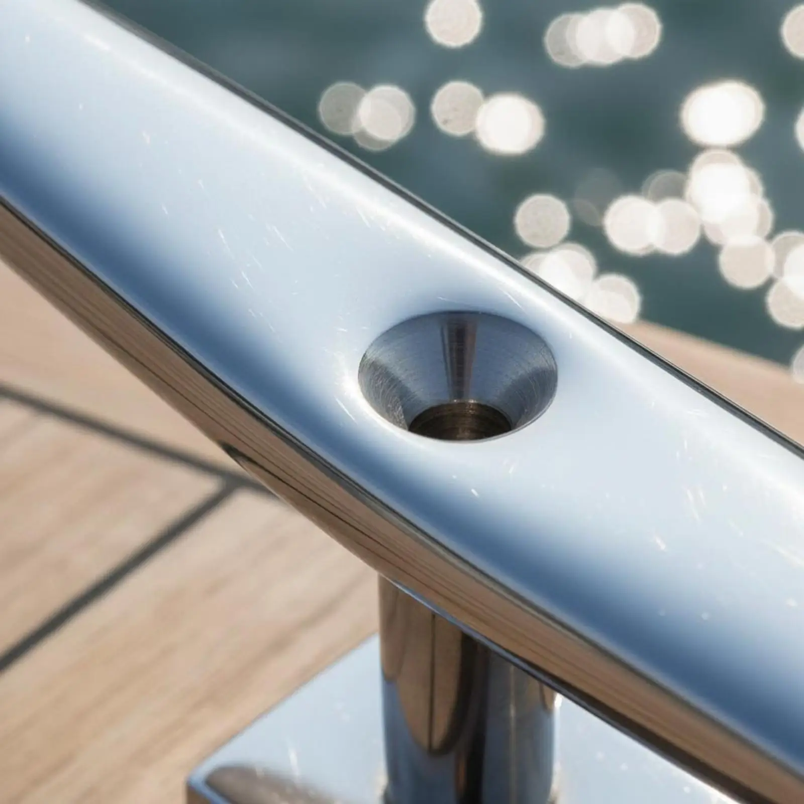 Stainless Steel Boat Cleat Countersunk Holes Marine Rope Cleat Shiny Chrome Hardware