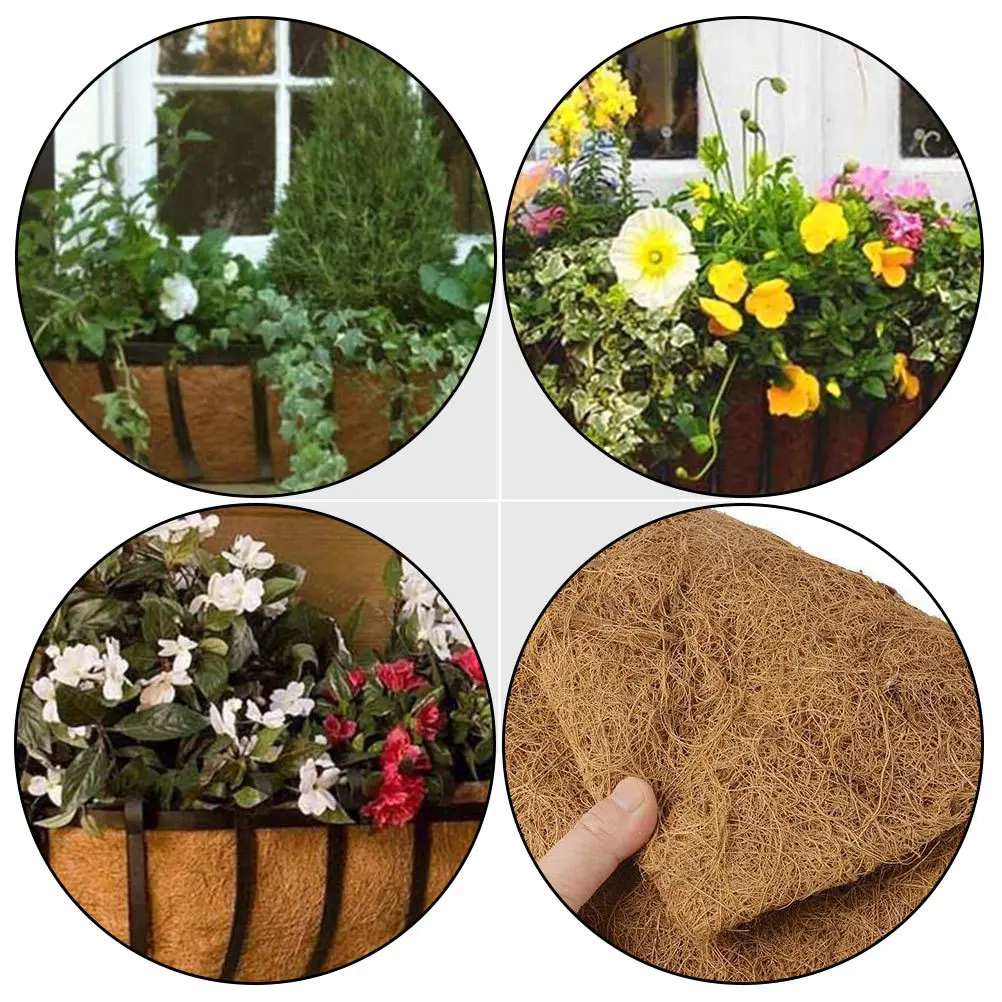 

Hemispherical Coconut Palm Mat for Hanging Baskets Flower Pots Eco-Friendly Plant Fiber Liner Air Permeable Hydrophobic Root