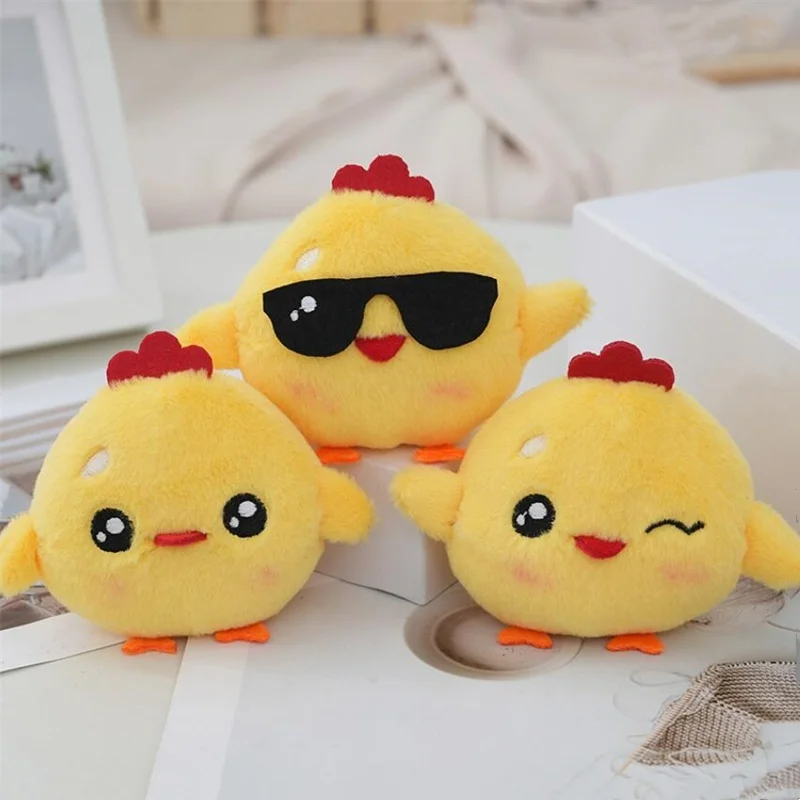 1PCS 10Cm Cute Little Yellow Chicken Pendant Plush Toy Doll Net Red Chick Mini Bag Pendant Keychain Doll