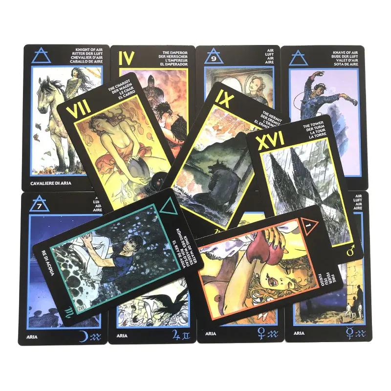 Hot sales Manara Tarot Oracle Tarot Card Fate Divination Prophecy Card Family Party Game Toy Tarot 78 Card Deck PDF Guide