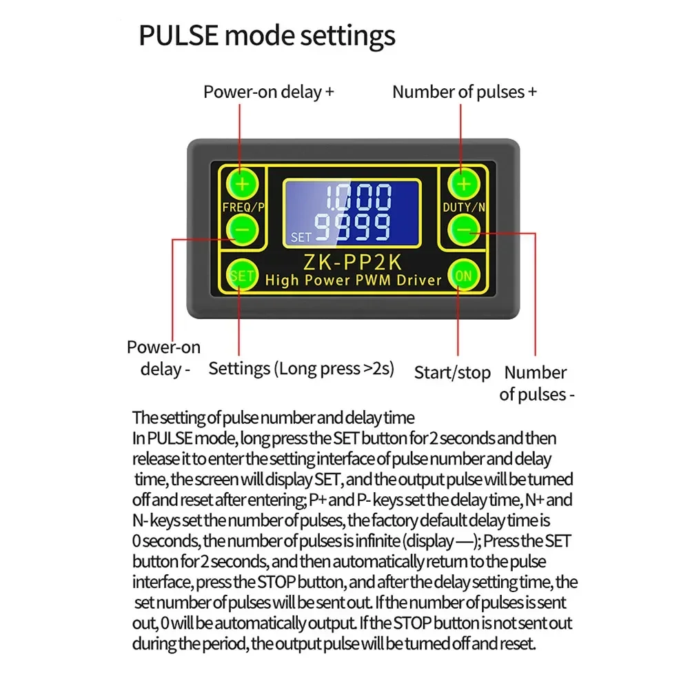 ZK-PP2K High-Power PWM Dimming Speed Controller PWM Pulse Generator Driver Tools Products Accessories