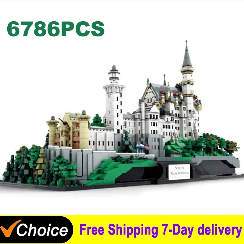 

NEW 6786Pcs Creative Germany New Swan Stone Castle Building Blocks World Famous Architecure Model Bricks Toys For Boys Gifts