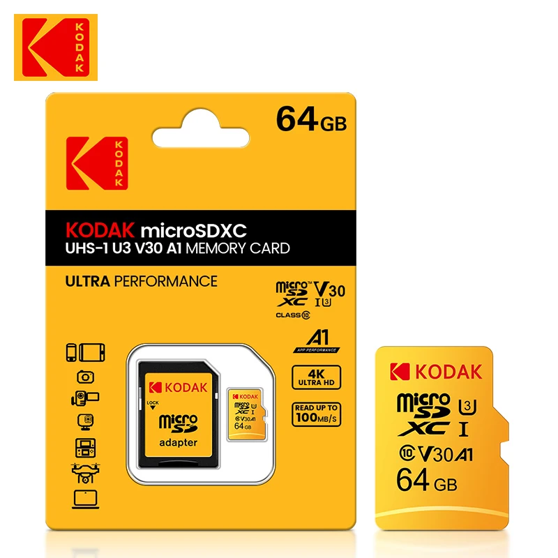 New Kodak Micro sd card 32GB 64GB 128GB 256GB Memery Card for Security Camera ,Dash cam ,smartphones TF card Microsd card