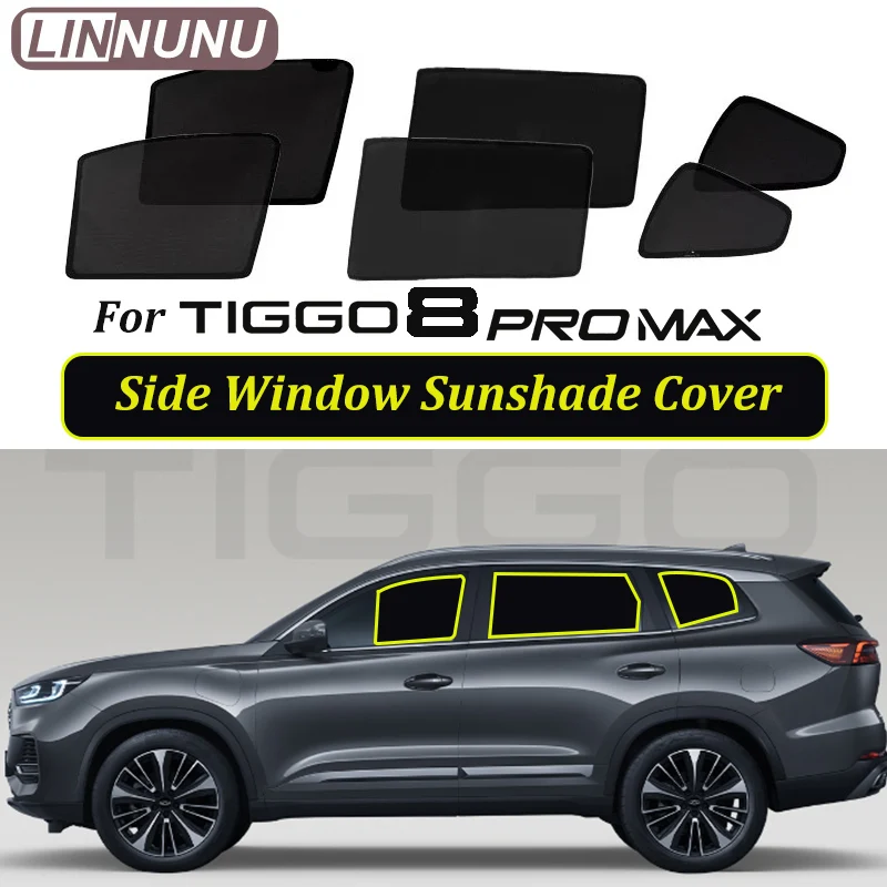 

LINNUNU For Chery Tiggo 8 pro max 2025 Car Sunshade Side Window Magnetic Mesh Curtain Summer Sun Shade UV Protection accessories