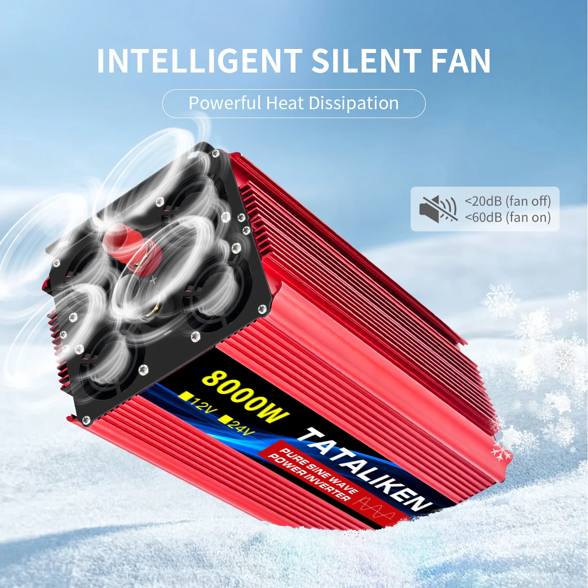 1000 واط/4000 واط/7000 واط/8000 واط 2 مآخذ المنزلية سيارة العاكس DC24V إلى AC110V موجة نقية سلسلة 60 هرتز