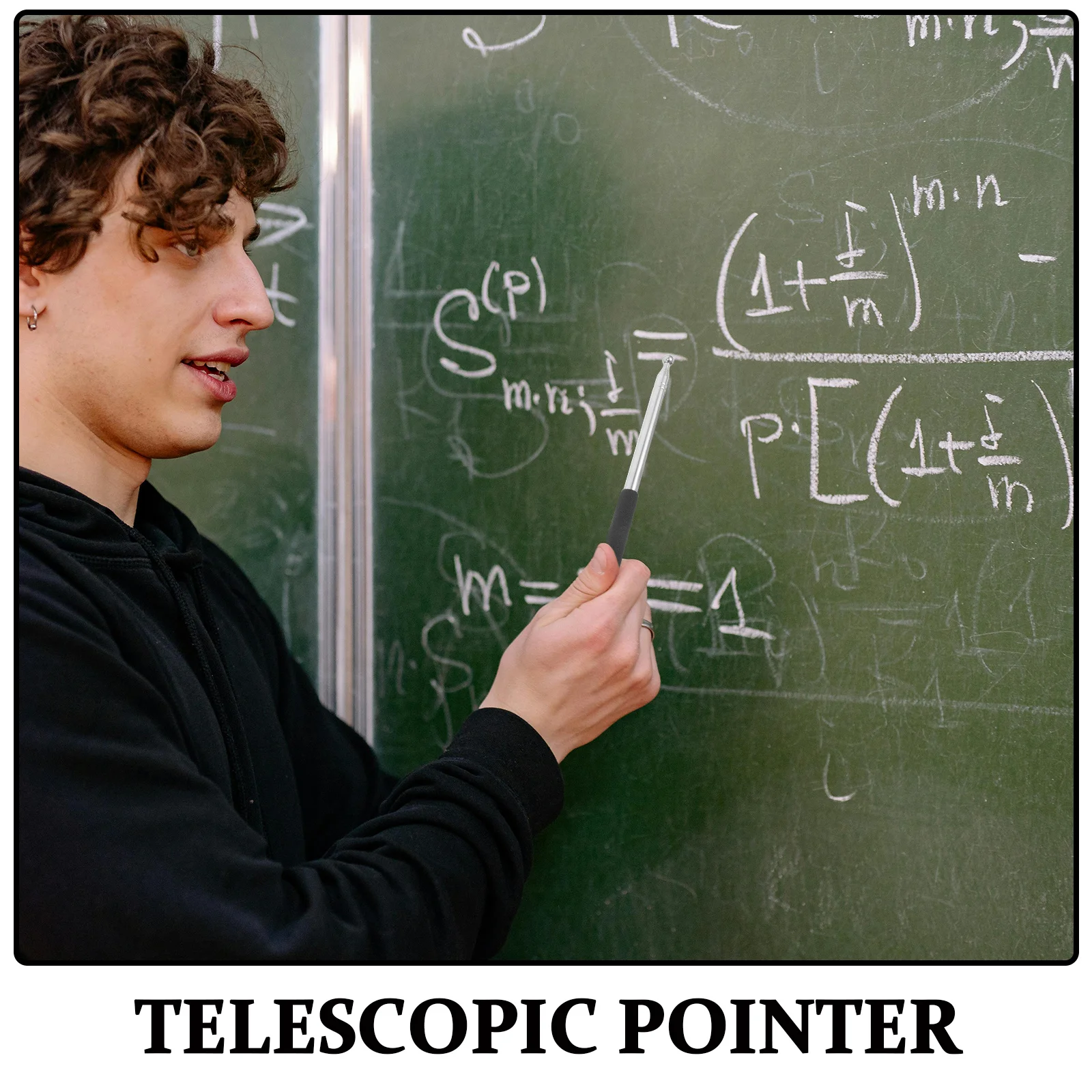 Pointeur à main extensible en acier inoxydable, 2 pièces, conception rétractable, léger et Portable pour les tours en plein air, enseignement en classe