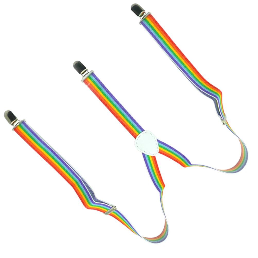 

Rainbow Suspenders Elastic Unisex Clip Adjustable Burgundy Accessories Pants Jeans Shorts Casual Formal Wear Suspender Belt