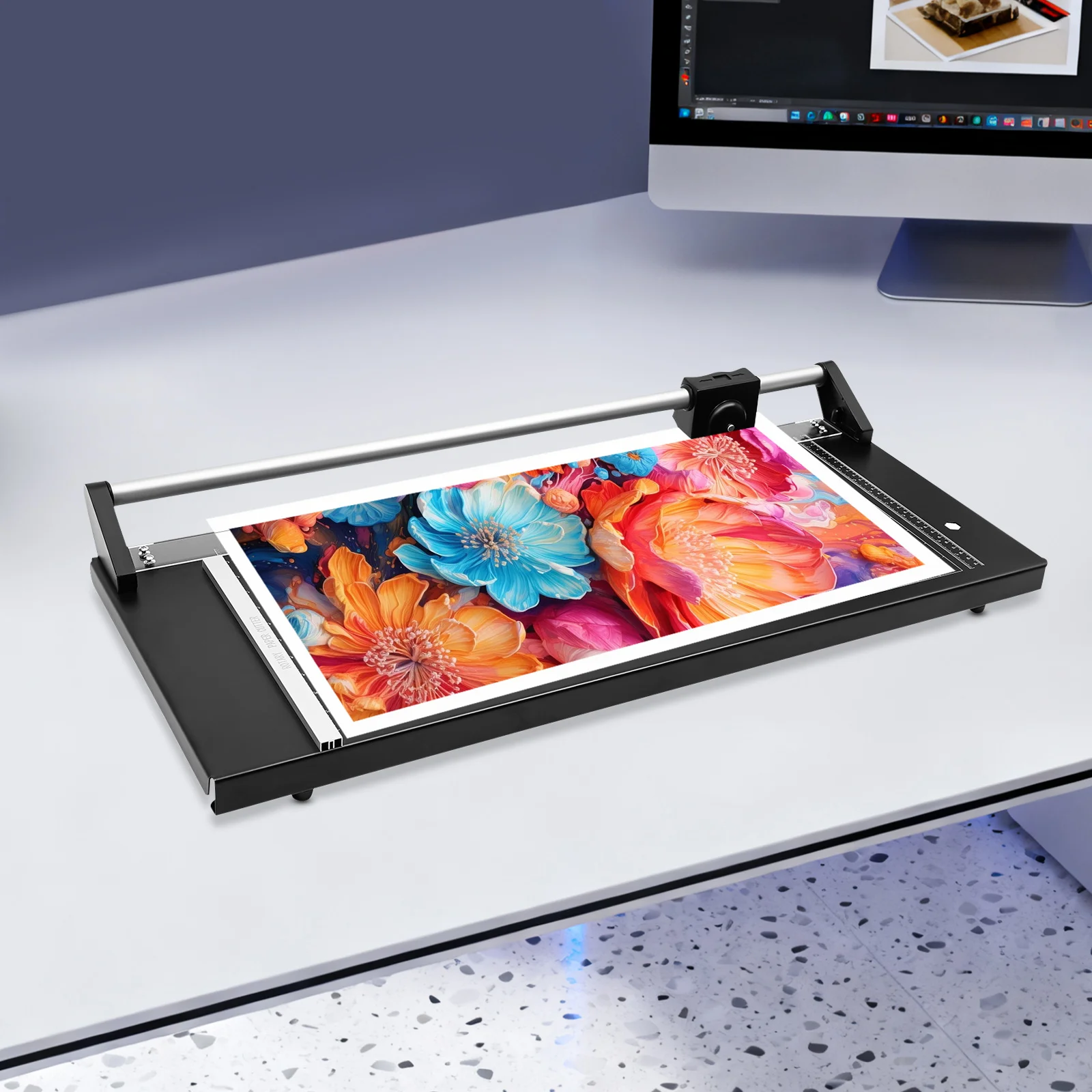 Rolsnijder, 24 inch zware papiersnijder met 65 #   Mangaanstaal en aluminiumlegering, voor het snijden van fotopapierfolie en platen